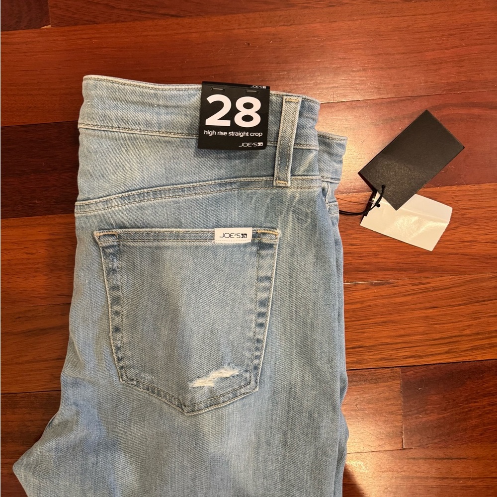 NWT Joe's Jeans High Rise Straight Crop Blue Denim Jeans